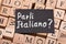 Speak Italian Question On Letter Wooden Blocks