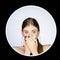 speak no evil mute woman portrait covering mouth