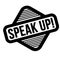 Speak up black stamp