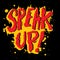 Speak up hand lettering typography.