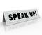 Speak Up Words Tent Name Card Share Opinion