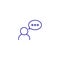 Speak voice person line icon. Man speech talk sound