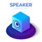 Speaker. Acoustic speaker 3D isometric icon. Created For Mobile, Web, Decor, Print Products, Application. Perfect for web design,