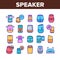 Speaker Assistant Collection Icons Set Vector