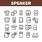 Speaker Assistant Collection Icons Set Vector