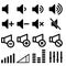 Speaker icons vector set. volume illustration sign collection. moucher symbol.