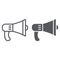 Speaker line and glyph icon, loud and announcement, megaphone sign, vector graphics, a linear pattern on a white