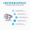 Speaker, Loudspeaker, Voice, Announcement Line icon with 5 steps presentation infographics Background