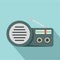 Speaker radio icon, flat style