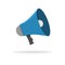 Speaker vector icon. Loudspeaker or megaphone illustration. Sound flat icon. Shout loud alert message. Vector EPS 10