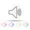 speaker with wave multi color style icon. Simple thin line, outline vector of web icons for ui and ux, website or mobile