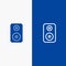 Speaker, Woofer, Laud Line and Glyph Solid icon Blue banner Line and Glyph Solid icon Blue banner