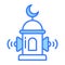 Speakers on mosque tower showing concept of adhan vector in trendy style