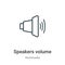 Speakers volume outline vector icon. Thin line black speakers volume icon, flat vector simple element illustration from editable