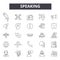 Speaking line icons, signs, vector set, outline illustration concept