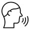 Speaking man icon outline vector. Face speech