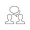 Speaking people outline icon on white background