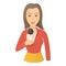 Speaking presenter icon, cartoon style