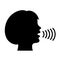 Speaking woman vector icon