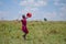 Spear throwing Maasai Man