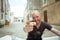 Specchia, Apulia - A man pointing at the camera with his finger