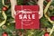 Special 50% Christmas sale sign mockup