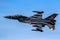 Special airshow painted Belgian Air Force F-16 Viper fighter jet in flight. Belgium - September 14, 2019