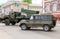 Special armored vehicle UAZ-3152 Hussar and BM-21 Grad Multiple