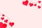 Special background for valentines day with red hearts and decorative stripes