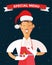 Special Christmas menu cook chef vector