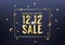 Special day 12.12 Shopping day sale  with golden confetti poster or flyer design. 12.12 online sale promotion template.