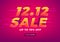 Special day 12.12 Shopping day sale poster or flyer design. 12.12 online sale.