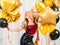 Special day glamorous blonde girl balloons