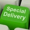 Special Delivery Key Shows Secure And Important Shipping