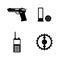 Special Forces Tools, Hunt. Simple Related Vector Icons