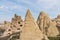 Special geological formation in the the Goreme Open-Air Museum, a member of UNESCO World Heritage List since 1984, in Goreme,