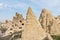 Special geological formation in the the Goreme Open-Air Museum, a member of UNESCO World Heritage List since 1984, in Goreme,