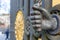 Special handle on the iron-cast fence door in Stockholm