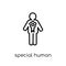 special human icon. Trendy modern flat linear vector special hum