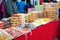 Special Indian assorted sweets or mithai for sale during Deepavali or Diwali festival at the market