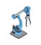 Special manufacturing robotic arm on white