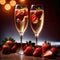 Special occasion luxury celebration, champagne and strawberries