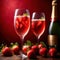 Special occasion luxury celebration, champagne and strawberries