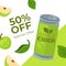 Special offer on apple cider drink 50 percent off