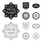 Special offer, best prise, guarantee, bio product.Label,set collection icons in black,outline style vector symbol stock