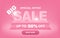 Special offer BIG sale web banner on pacific pink background