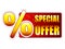 Special offer label with percentage symbol