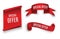 Special offer ribbon.Red scroll. Banner sale tag. Market special offer discount