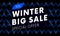 Special offer winter big sale text banner on musical dark background. Vector.