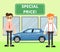 Special price for auto concept with car salesmen